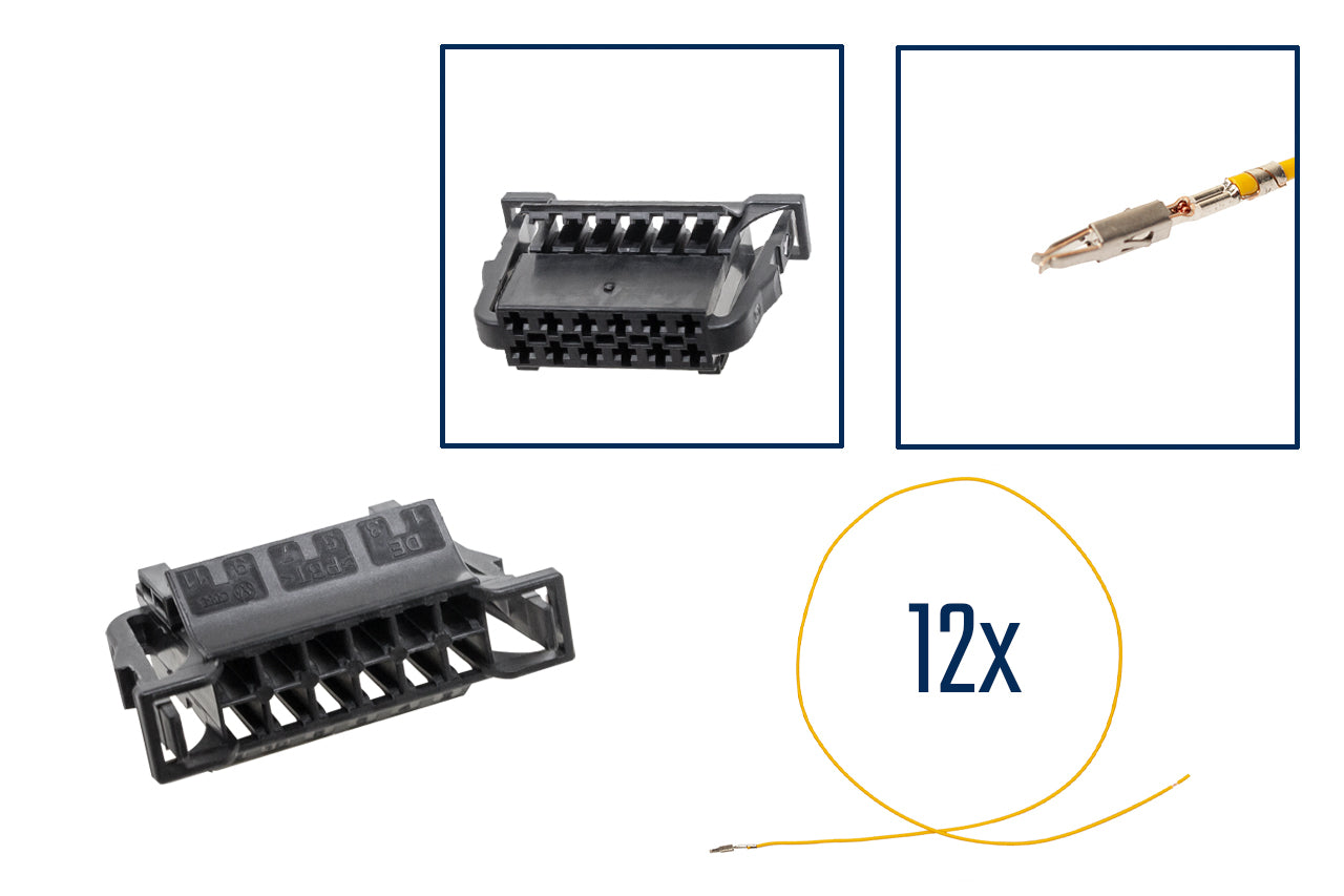 Repair kit connector 12 pin 3B0 972 726 / 6Q0 972 726 plug housing for VW Audi Seat Skoda