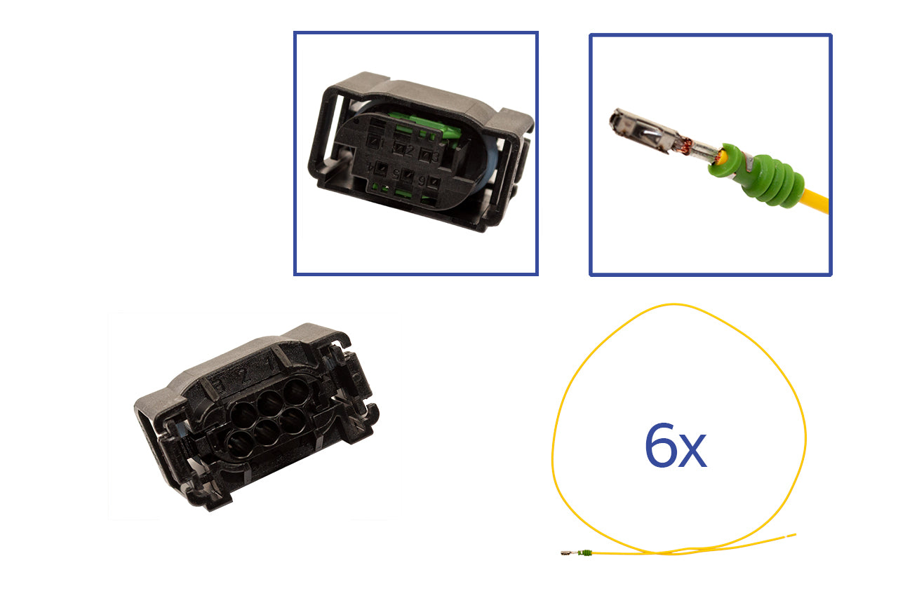 Repair kit connector 6 pin 7M0 973 119, A210 540 36 81, 61 13 8 383 300 plug housing for VW Audi Seat Skoda