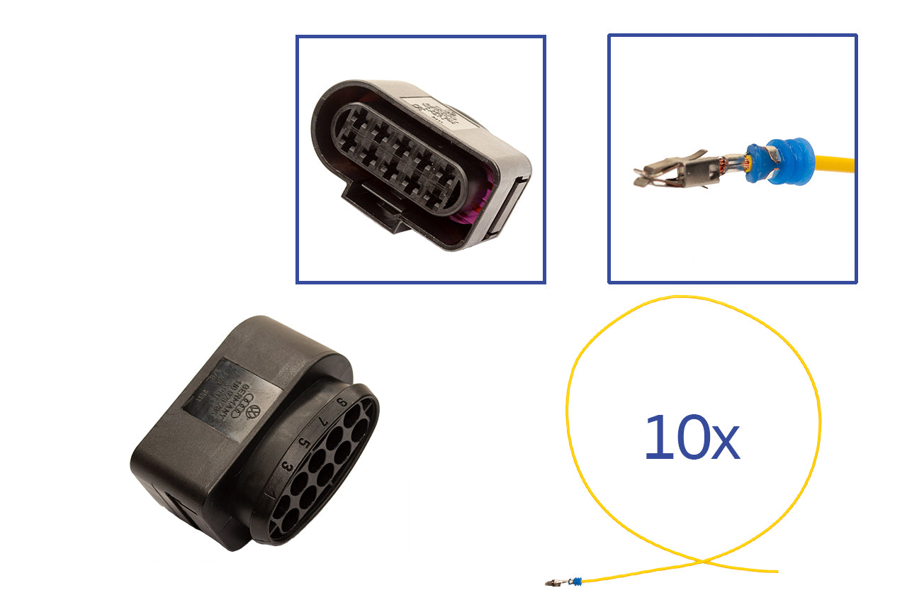 Repair kit connector 10 pin 1J0 973 735 socket housing for VW Audi Seat Skoda