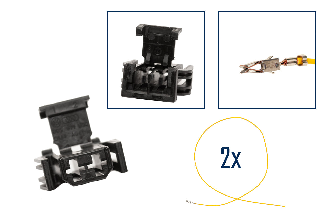 Repair kit connector 2 pin 893 971 632 flat contact housing for VW Audi Seat Skoda