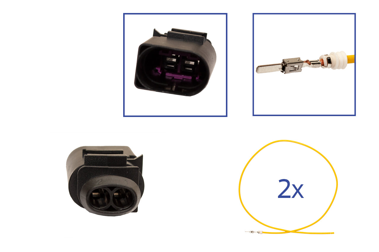 Repair kit connector 2 pin 8D0 973 822 plug housing for VW Audi Seat Skoda