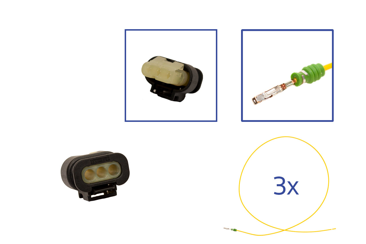 Repair kit connector 3 pin 1T0 973 203, 4F0 973 703 A MLK coupling for VW Audi Seat Skoda