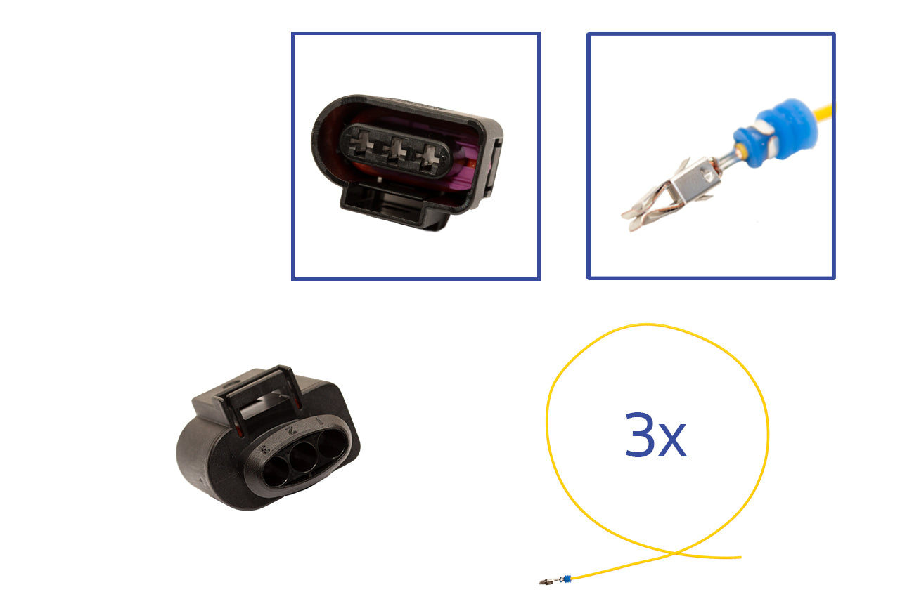 Repair kit connector 3 pin 1J0 973 723 plug housing for VW Audi Seat Skoda