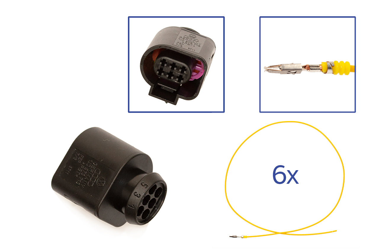 Repair kit connector 6 pin 1J0 973 713 socket housing for VW Audi Seat Skoda