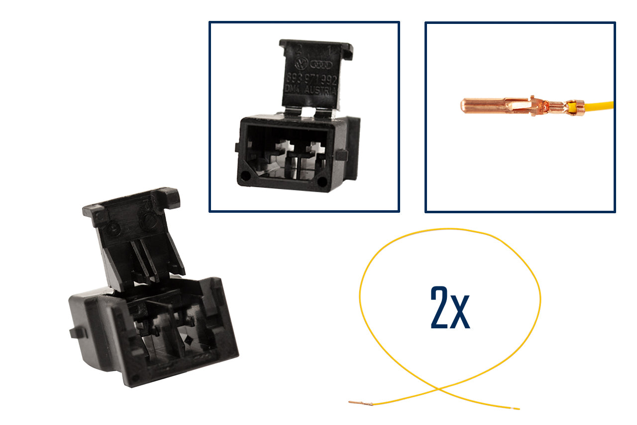Repair kit connector 2 pin 893 971 992 flatpin housing for VW Audi Seat Skoda