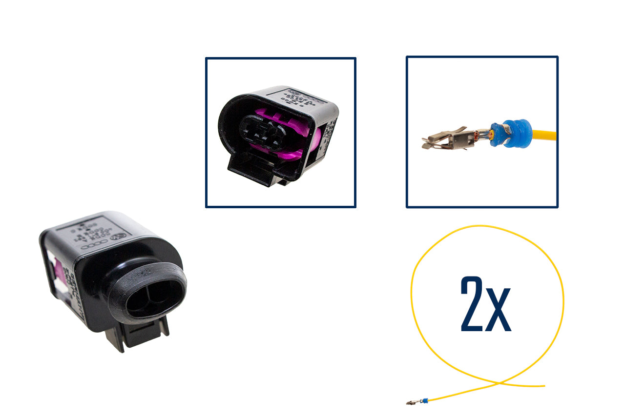 Repair kit connector 2 pin 4D0 971 992 plug housing for VW Audi Seat Skoda