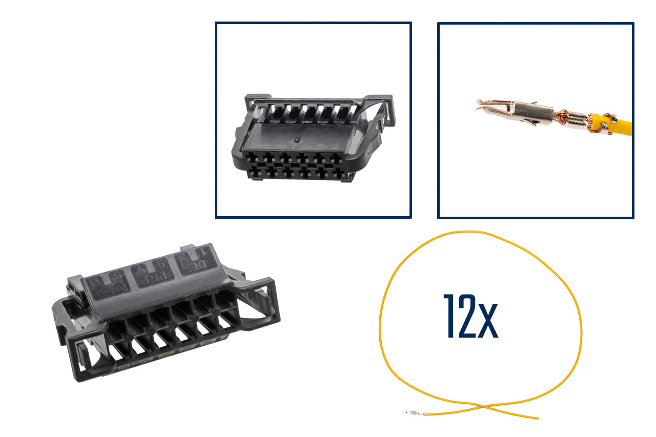 Repair kit connector 12 pin 3B0 972 726 / 6Q0 972 726 plug housing for VW Audi Seat Skoda