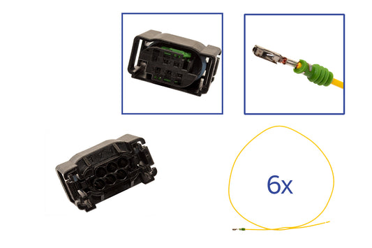 Repair kit connector 6 pin 7M0 973 119, A210 540 36 81, 61 13 8 383 300 plug housing for VW Audi Seat Skoda