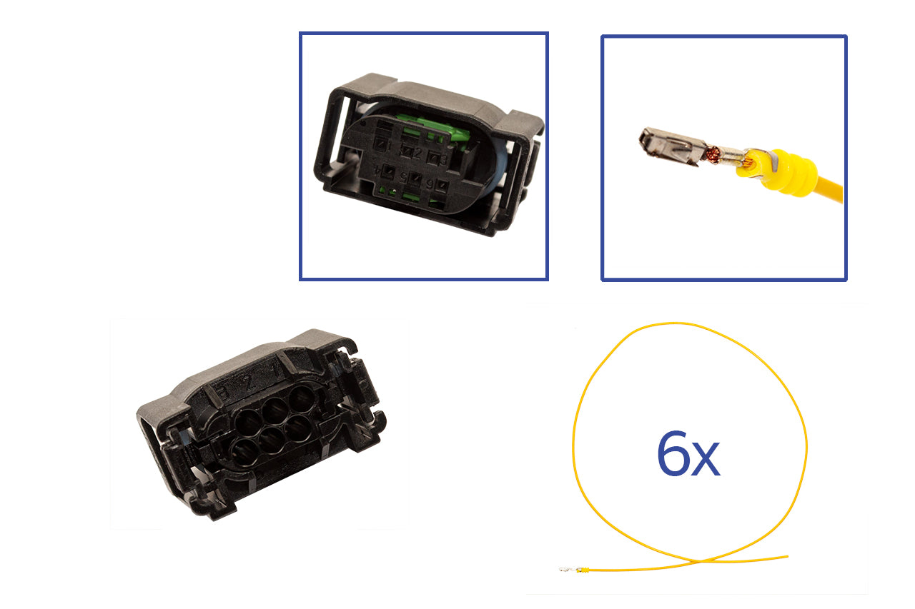 Repair kit connector 6 pin 7M0 973 119, A210 540 36 81, 61 13 8 383 300 plug housing for VW Audi Seat Skoda