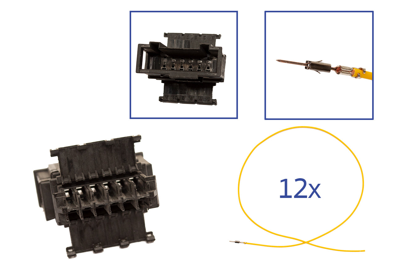 Repair kit connector 12 pin 6Q0 972 736 socket housing for VW Audi Seat Skoda