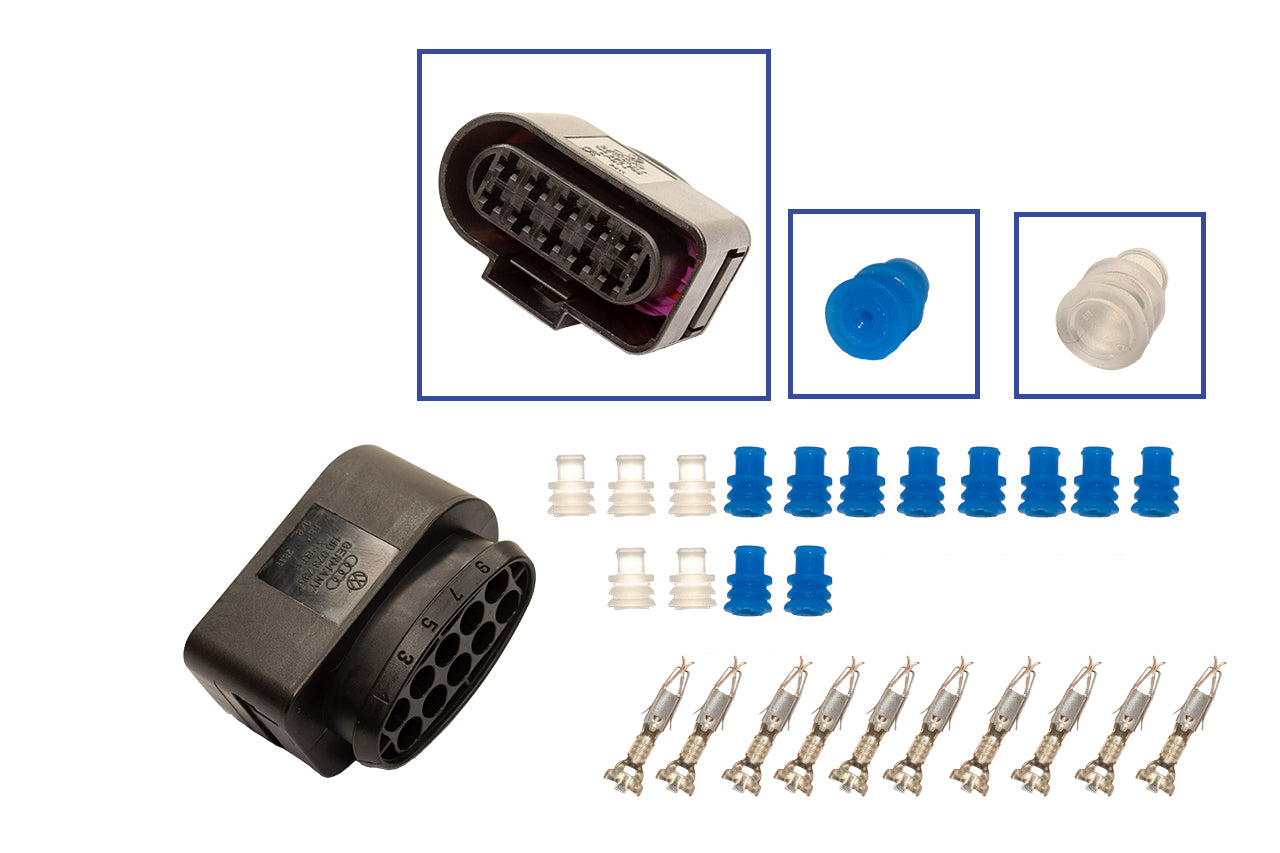Repair kit connector 10 pin 1J0 973 735 socket housing for VW Audi Seat Skoda