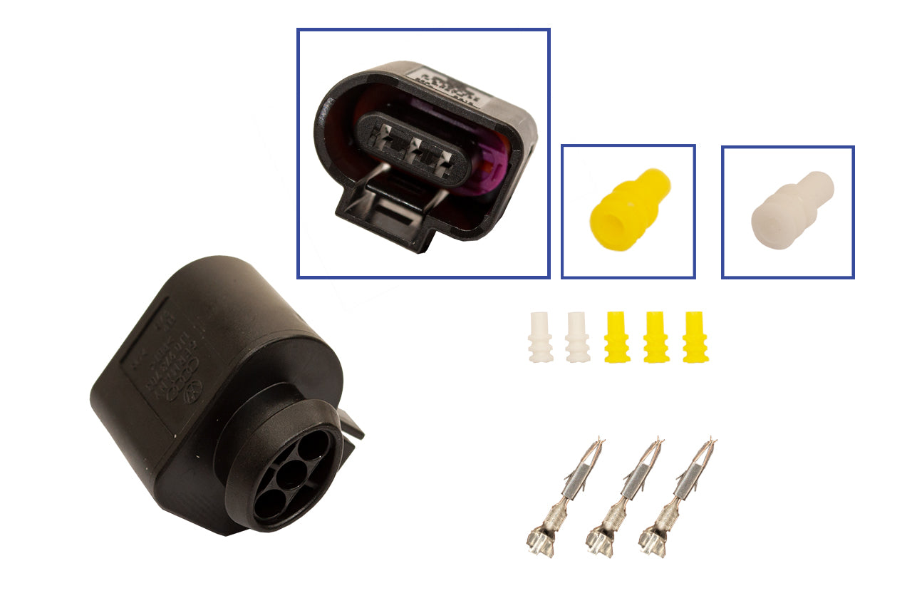 Repair kit connector 3 pin 1J0 973 703 / 3D0 973 703 socket housing fo ...