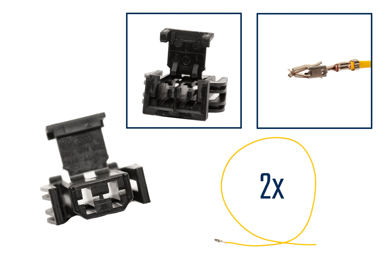 Repair kit connector 2 pin 893 971 632 flat contact housing for VW Audi Seat Skoda