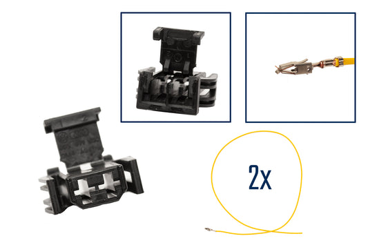 Repair kit connector 2 pin 893 971 632 flat contact housing for VW Audi Seat Skoda
