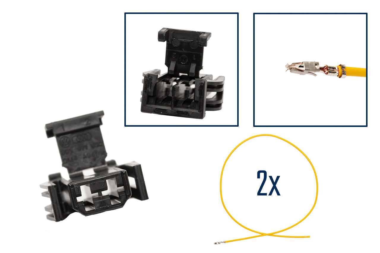 Repair kit connector 2 pin 893 971 632 flat contact housing for VW Audi Seat Skoda