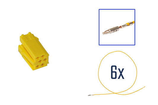 Repair kit connector 8 pin for MINI ISO connector housing yellow