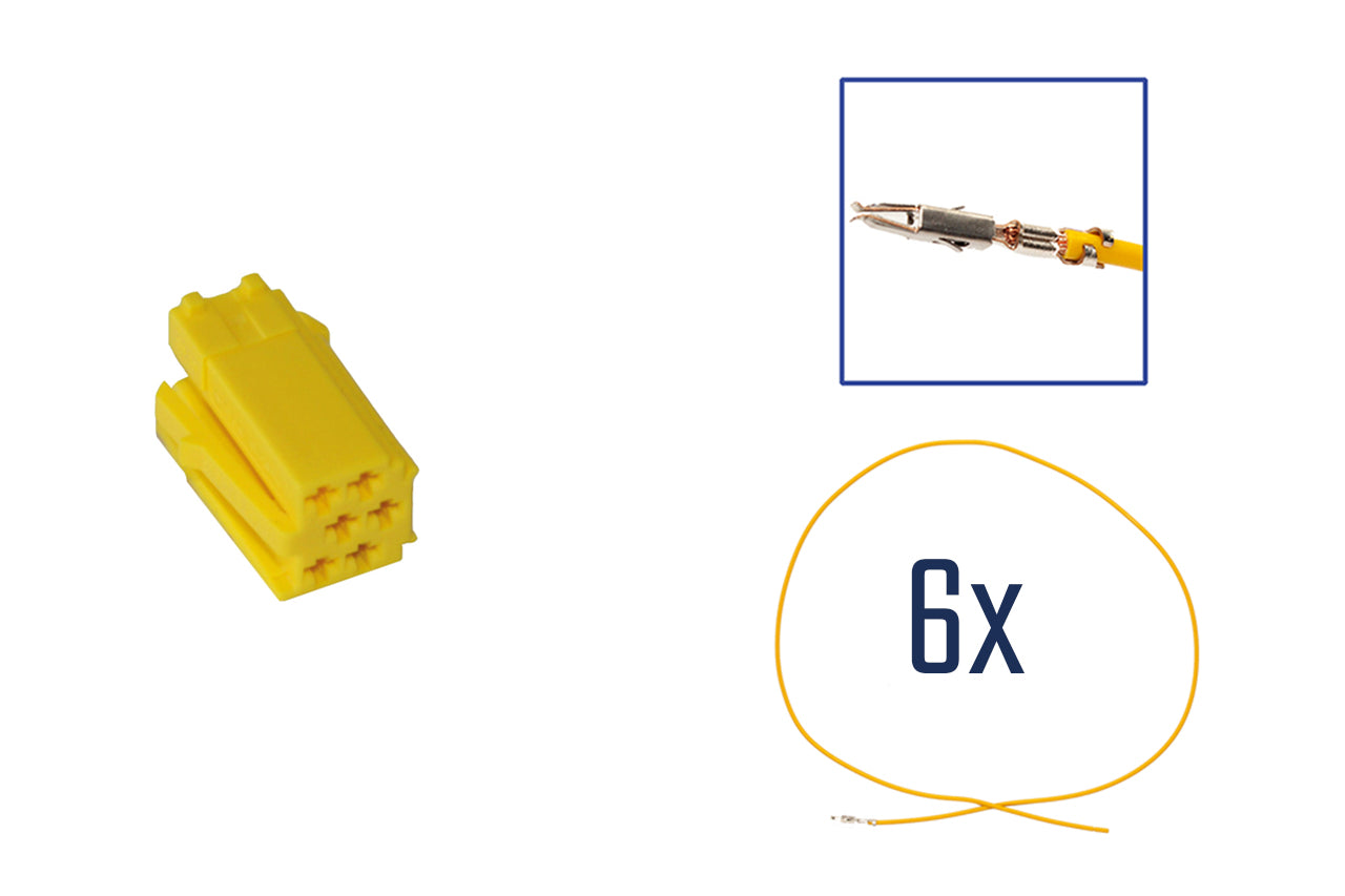 Repair kit connector 8 pin for MINI ISO connector housing yellow