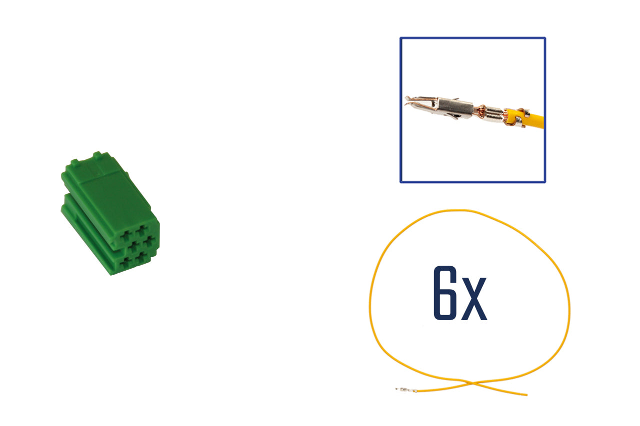 Repair kit connector 6 pin for MINI ISO connector housing