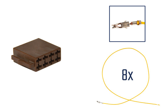 Repair kit connector 8 pin for ISO loudspeaker plug housing