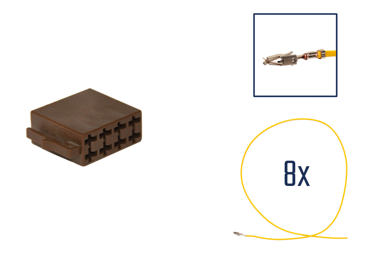 Repair kit connector 8 pin for ISO loudspeaker plug housing