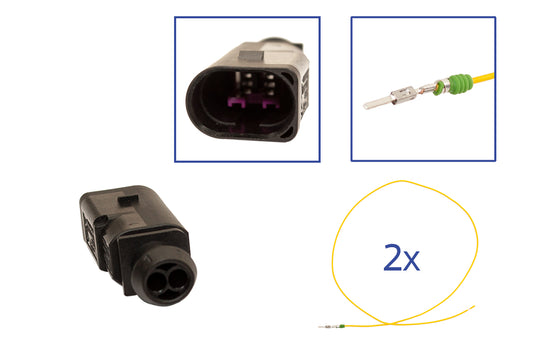 Repair kit connector 2 pin 1J0 973 802 plug housing for VW Audi Seat Skoda