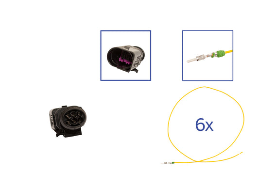 Repair kit connector 6 pin 3B0 973 813 plug housing for VW Audi Seat Skoda