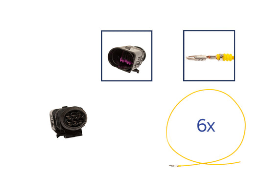 Repair kit connector 6 pin 3B0 973 813 plug housing for VW Audi Seat Skoda