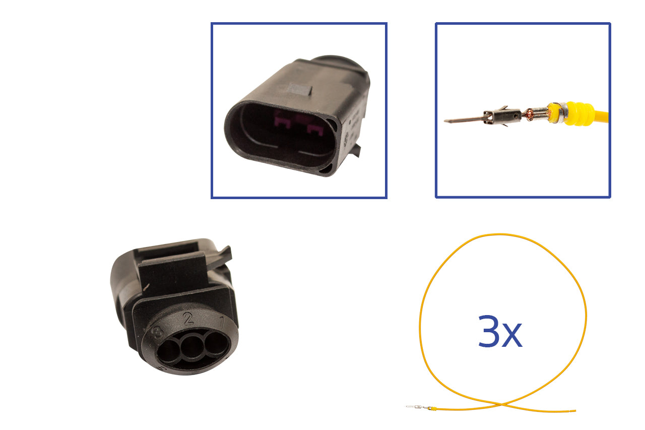 Repair kit connector 3 pin 1J0 973 803 plug housing for VW Audi Seat Skoda