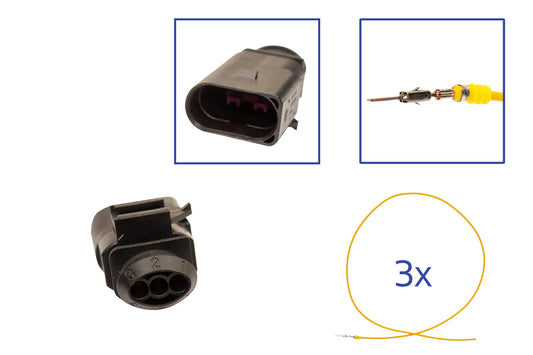 Repair kit connector 3 pin 1J0 973 803 plug housing for VW Audi Seat Skoda