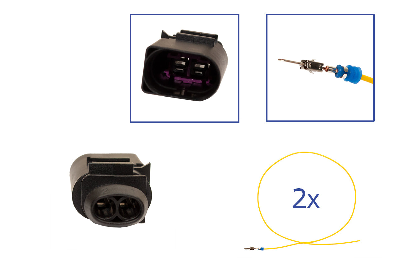 Repair kit connector 2 pin 8D0 973 822 plug housing for VW Audi Seat Skoda