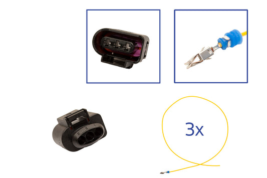Repair kit connector 3 pin 1J0 973 723 plug housing for VW Audi Seat Skoda