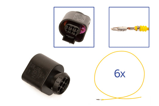 Repair kit connector 6 pin 1J0 973 713 socket housing for VW Audi Seat Skoda