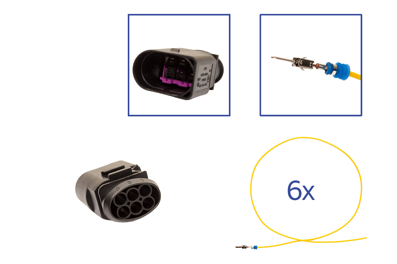 Repair kit connector 6 flatpin 1J0 973 833 housing for VW Audi Seat Skoda