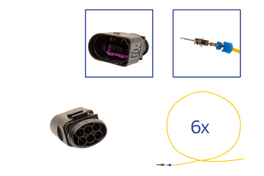 Repair kit connector 6 flatpin 1J0 973 833 housing for VW Audi Seat Skoda