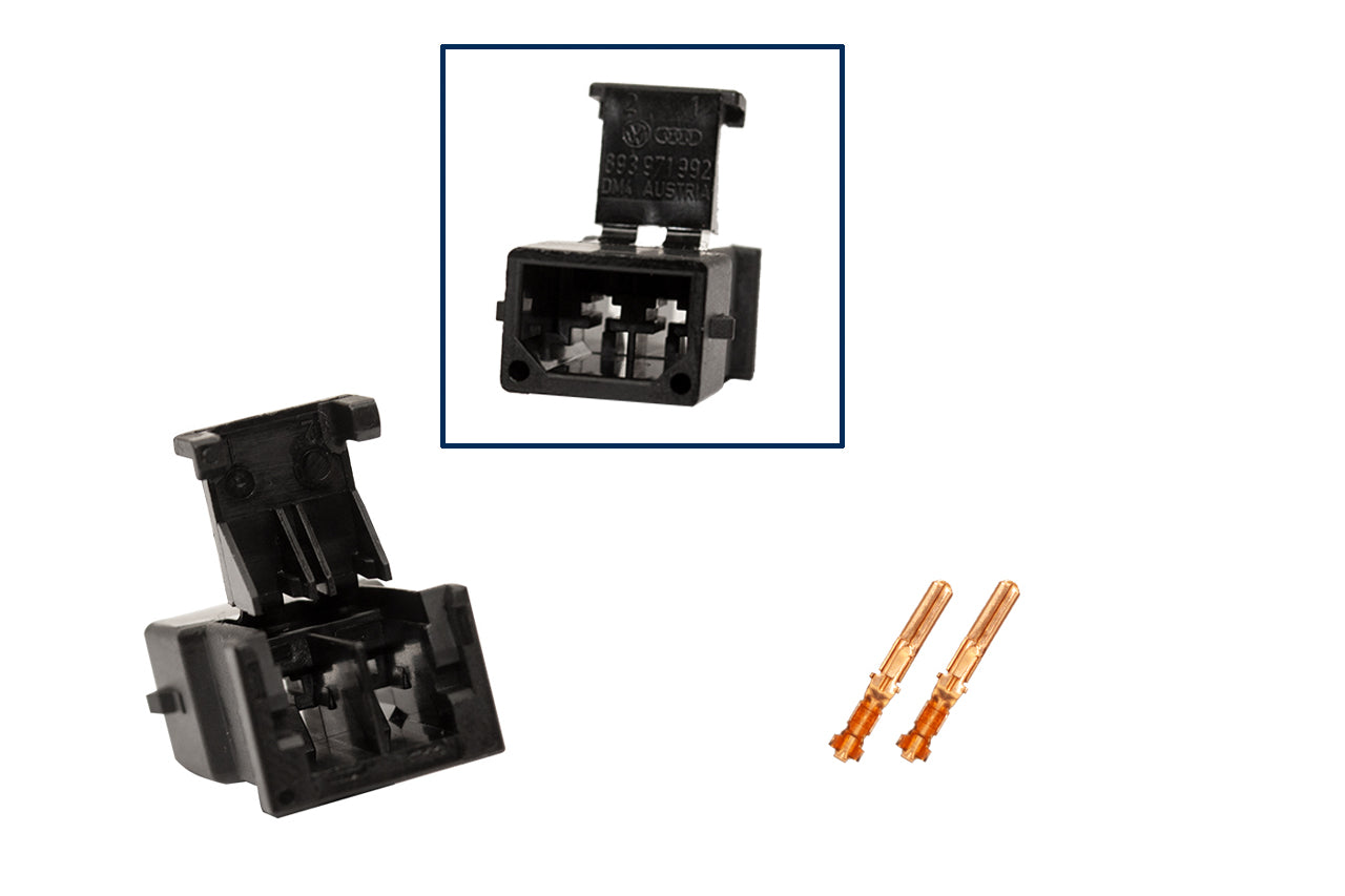 Repair kit connector 2 pin 893 971 992 flatpin housing for VW Audi Seat Skoda