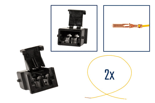 Repair kit connector 2 pin 893 971 992 flatpin housing for VW Audi Seat Skoda