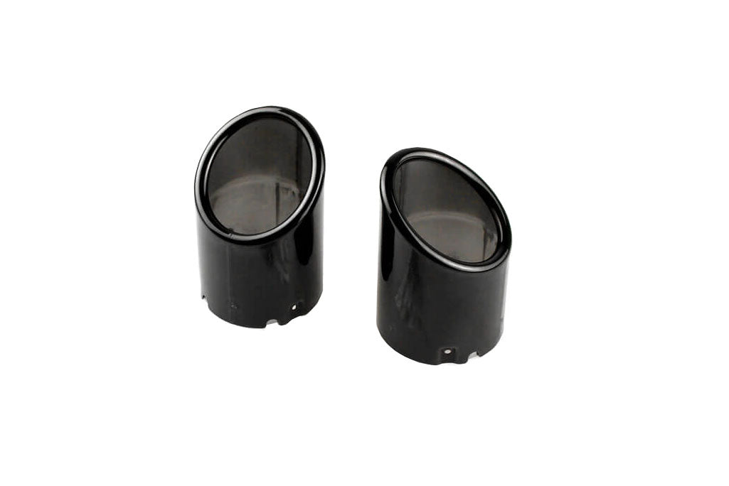 1 kit of front plates for exhaust tailpipes in black