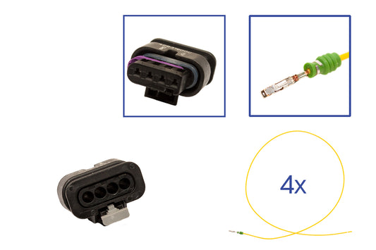 Repair kit connector 4 pin 4B0 973 712A plug housing for VW Audi Seat Skoda