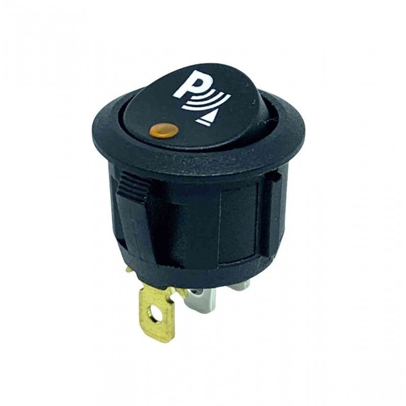 Parking switch, 1x ON/OFF, orange/yellow LED (12-24 Volt DC)