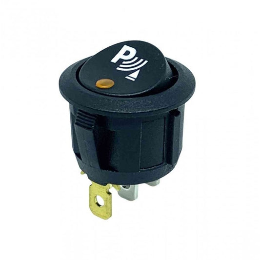 Parking switch, 1x ON/OFF, orange/yellow LED (12-24 Volt DC)