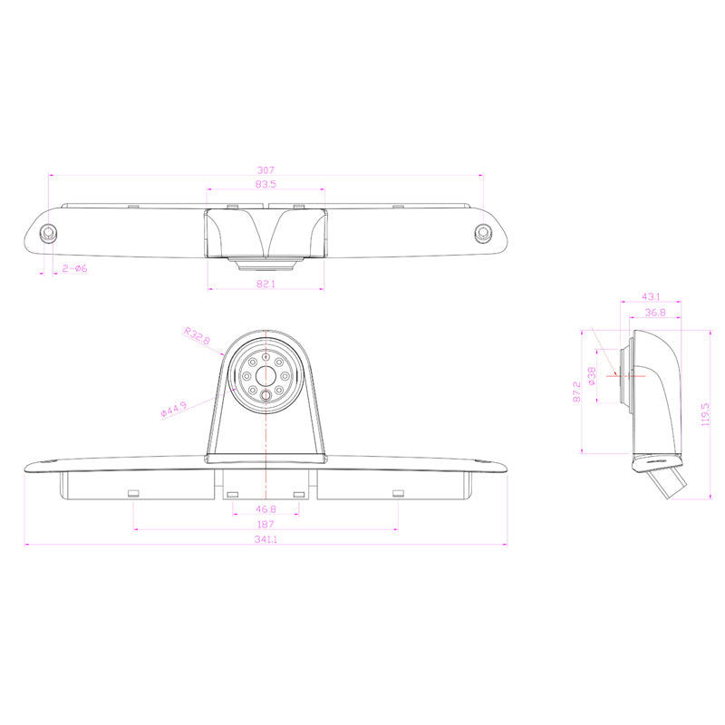 Ampire Sprinter/Crafter Modellanpassad Backkamera